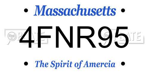 4FNR95 Massachusetts License Plate