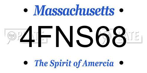 4FNS68 Massachusetts License Plate