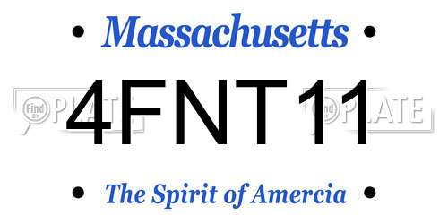 4FNT11 Massachusetts License Plate