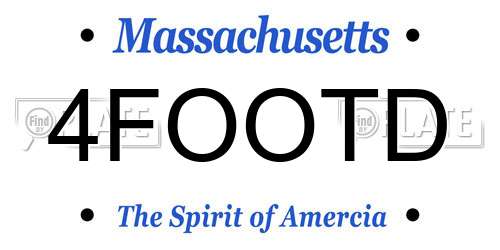 4FOOTD Massachusetts License Plate