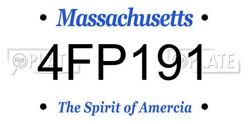 4FP191 Massachusetts License Plate
