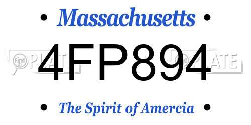 4FP894 Massachusetts License Plate