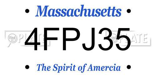4FPJ35 Massachusetts License Plate