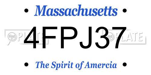 4FPJ37 Massachusetts License Plate