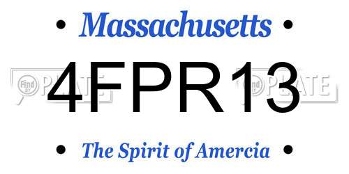 4FPR13 Massachusetts License Plate