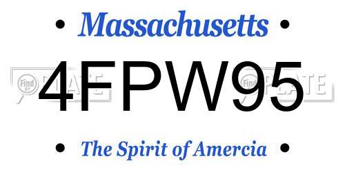 4FPW95 Massachusetts License Plate