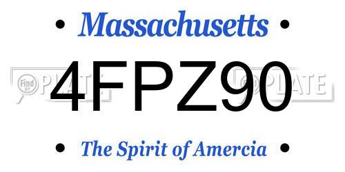 4FPZ90 Massachusetts License Plate