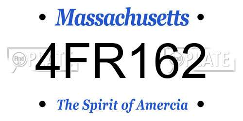 4FR162 Massachusetts License Plate