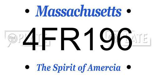4FR196 Massachusetts License Plate