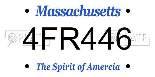 4FR446 Massachusetts License Plate