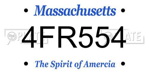 4FR554 Massachusetts License Plate