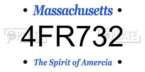 4FR732 Massachusetts License Plate