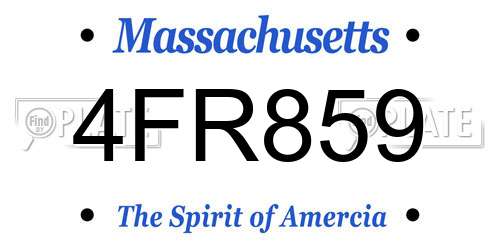 4FR859 Massachusetts License Plate