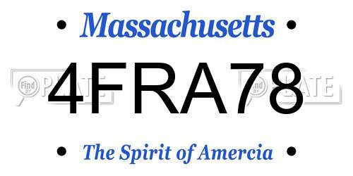 4FRA78 Massachusetts License Plate