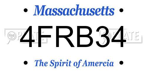 4FRB34 Massachusetts License Plate