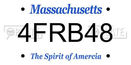 4FRB48 Massachusetts License Plate