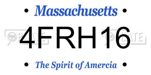 4FRH16 Massachusetts License Plate