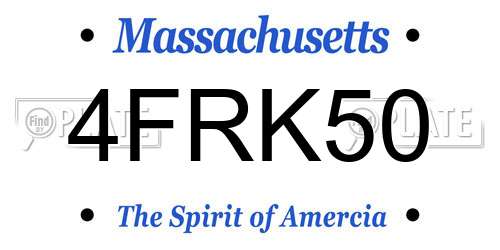 4FRK50 Massachusetts License Plate