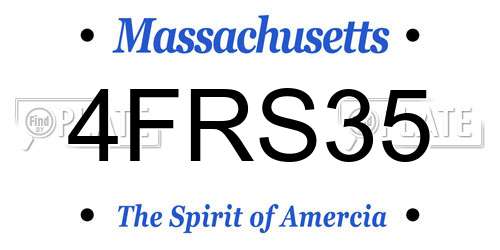 4FRS35 Massachusetts License Plate