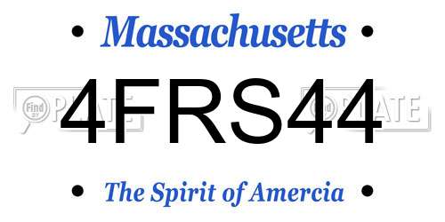 4FRS44 Massachusetts License Plate