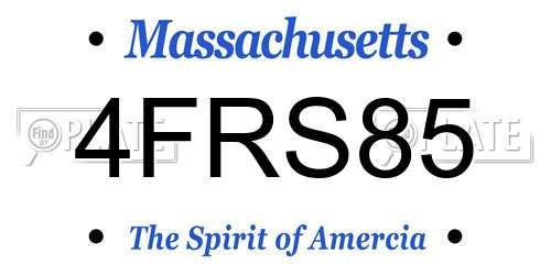 4FRS85 Massachusetts License Plate