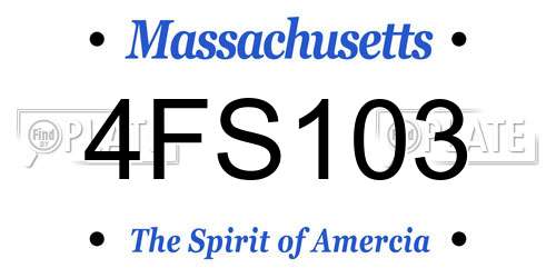 4FS103 Massachusetts License Plate