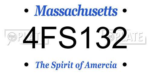 4FS132 Massachusetts License Plate