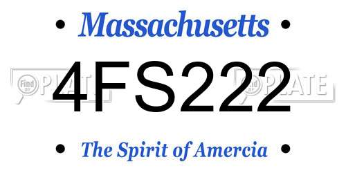 4FS222 Massachusetts License Plate