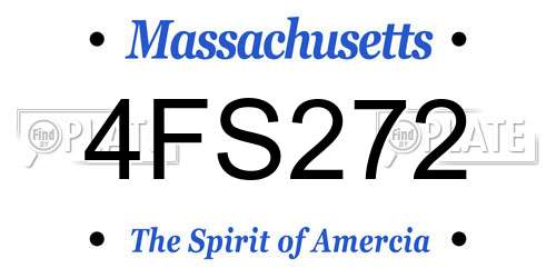 4FS272 Massachusetts License Plate