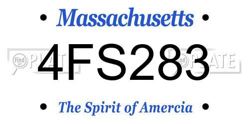 4FS283 Massachusetts License Plate