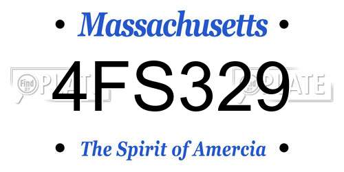 4FS329 Massachusetts License Plate