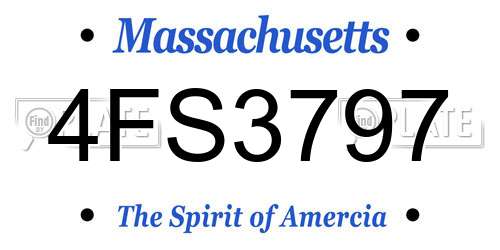 4FS3797 Massachusetts License Plate
