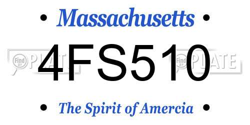 4FS510 Massachusetts License Plate