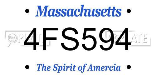 4FS594 Massachusetts License Plate