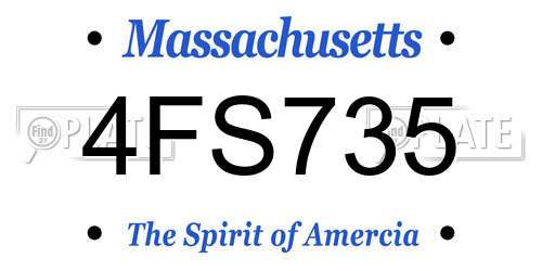 4FS735 Massachusetts License Plate