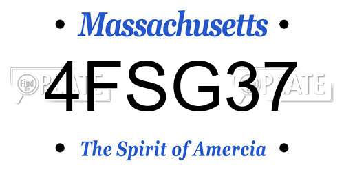 4FSG37 Massachusetts License Plate