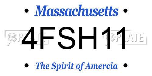 4FSH11 Massachusetts License Plate
