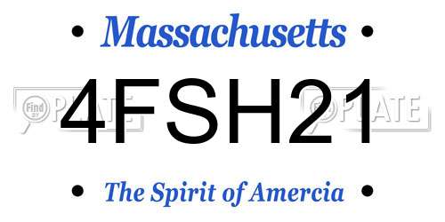 4FSH21 Massachusetts License Plate