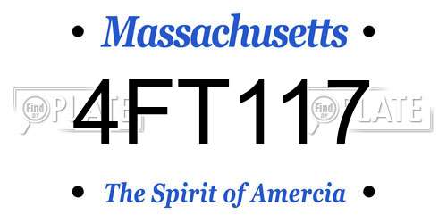 4FT117 Massachusetts License Plate