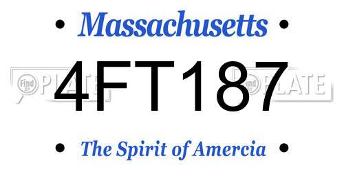 4FT187 Massachusetts License Plate