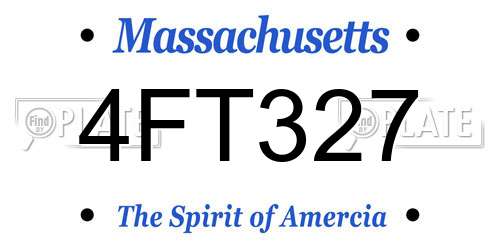 4FT327 Massachusetts License Plate