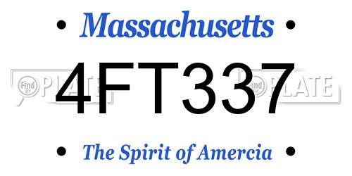 4FT337 Massachusetts License Plate