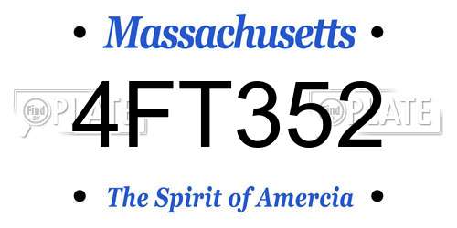 4FT352 Massachusetts License Plate