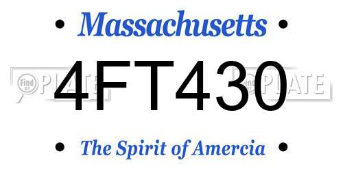 4FT430 Massachusetts License Plate
