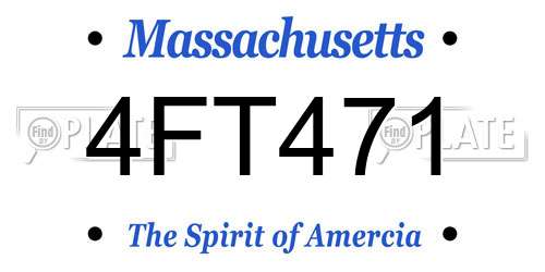 4FT471 Massachusetts License Plate