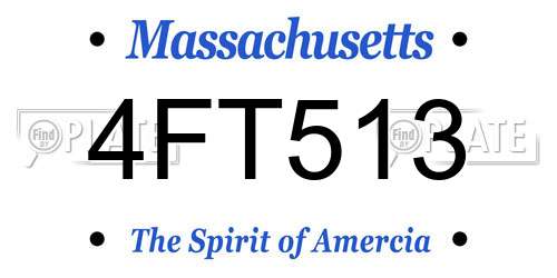 4FT513 Massachusetts License Plate