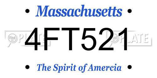 4FT521 Massachusetts License Plate