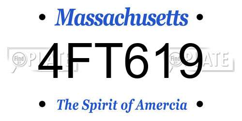 4FT619 Massachusetts License Plate
