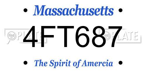 4FT687 Massachusetts License Plate