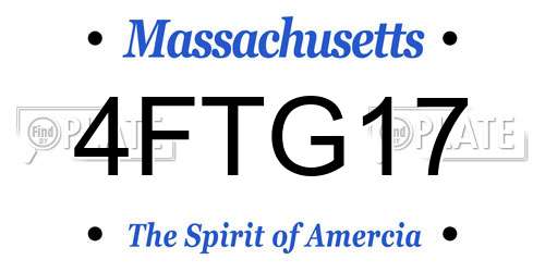 4FTG17 Massachusetts License Plate